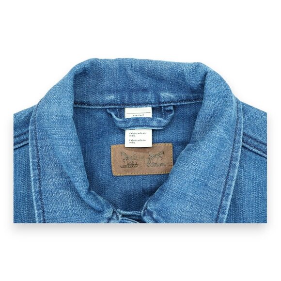 LEVI'S Women's Denim Jacket Small Stretch Trucker Blue Long Sleeve - Picture 3 of 8